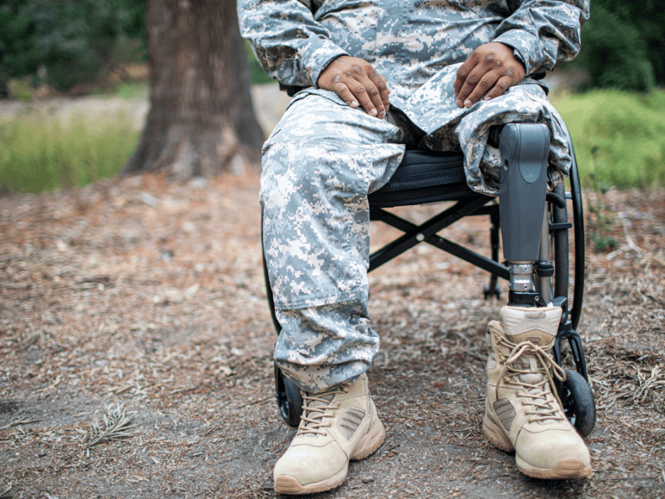 Disabled veteran in a wheelchair