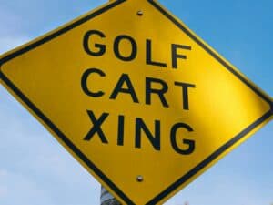 Golf Cart Crossing Warning Sign